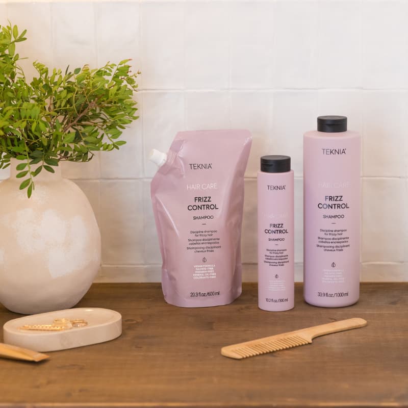 3 formatos de los champ&uacute;s Teknia Frizz Control